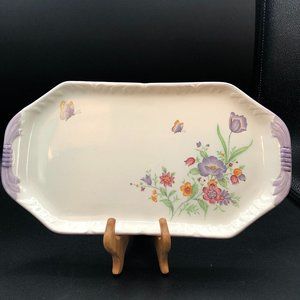 Tominaga Original China 12" x 6.2" Floral Relish Platter
